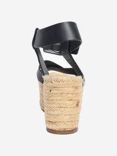 Black leather espadrilles - size EU 37 (UK 4) Flat Sandals Celine 