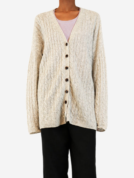 Grey cable knit Giusta oversized cashmere cardigan - size S product image