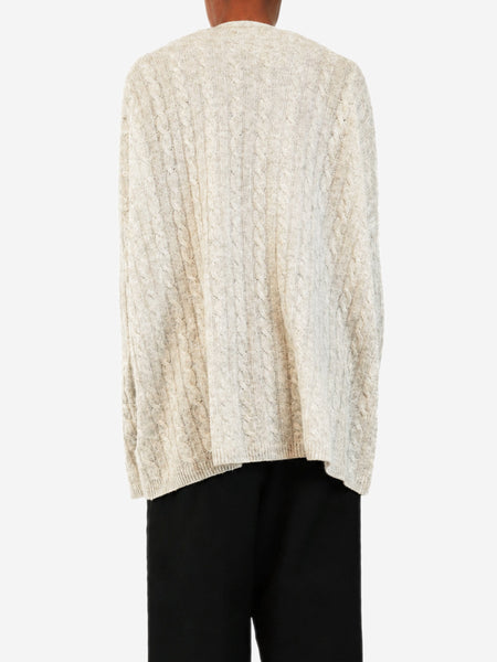 Grey cable knit Giusta oversized cashmere cardigan - size S alternate image