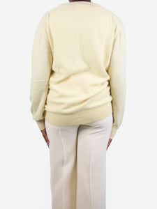 Loro Piana Yellow v-neck cashmere sweater - size UK 20