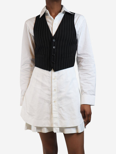 Black pinstripe waistcoat top - size UK 8 Tops Saint Laurent 