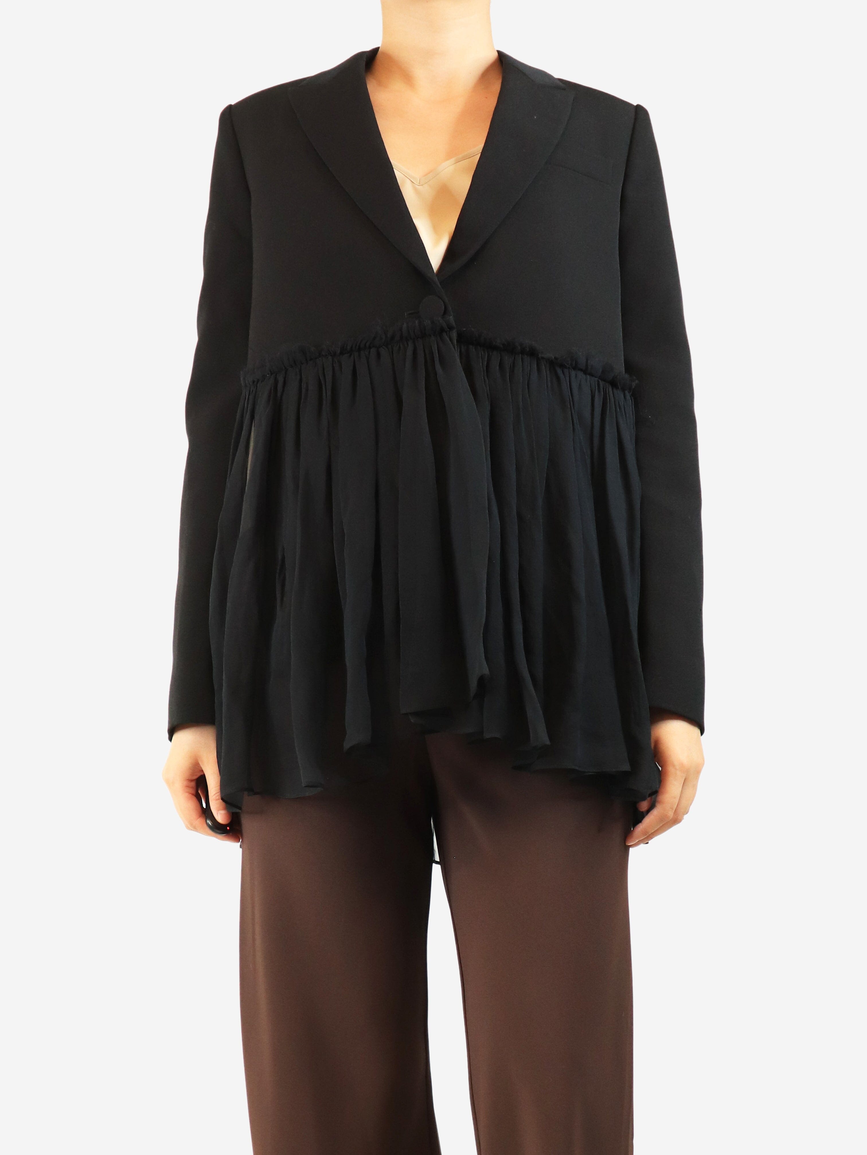 Black sheer-peplum blazer - size UK 10 Coats & Jackets Givenchy 