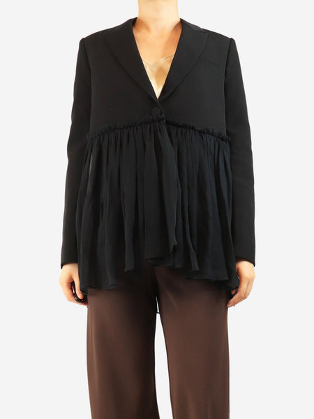 Black sheer-peplum blazer - size UK 10 product image