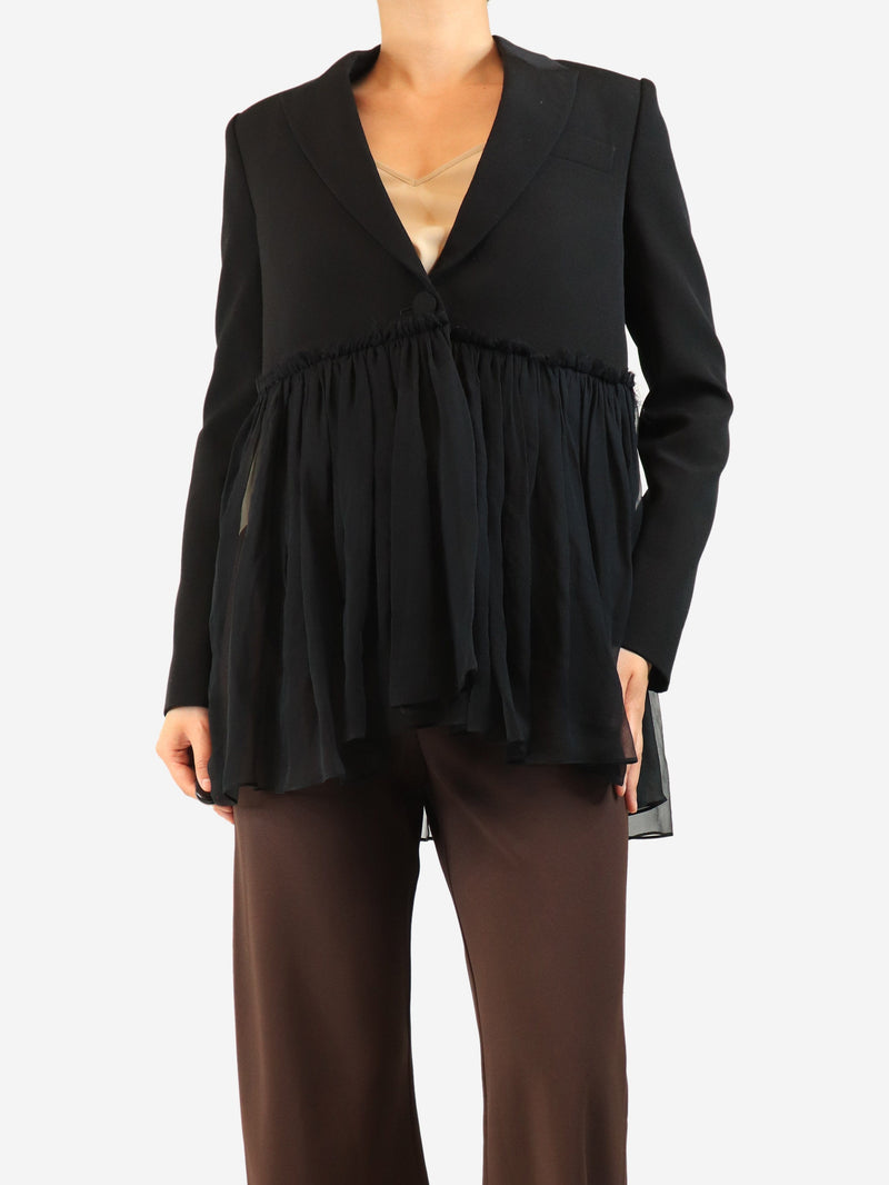 Black sheer-peplum blazer - size UK 10 Coats & Jackets Givenchy 