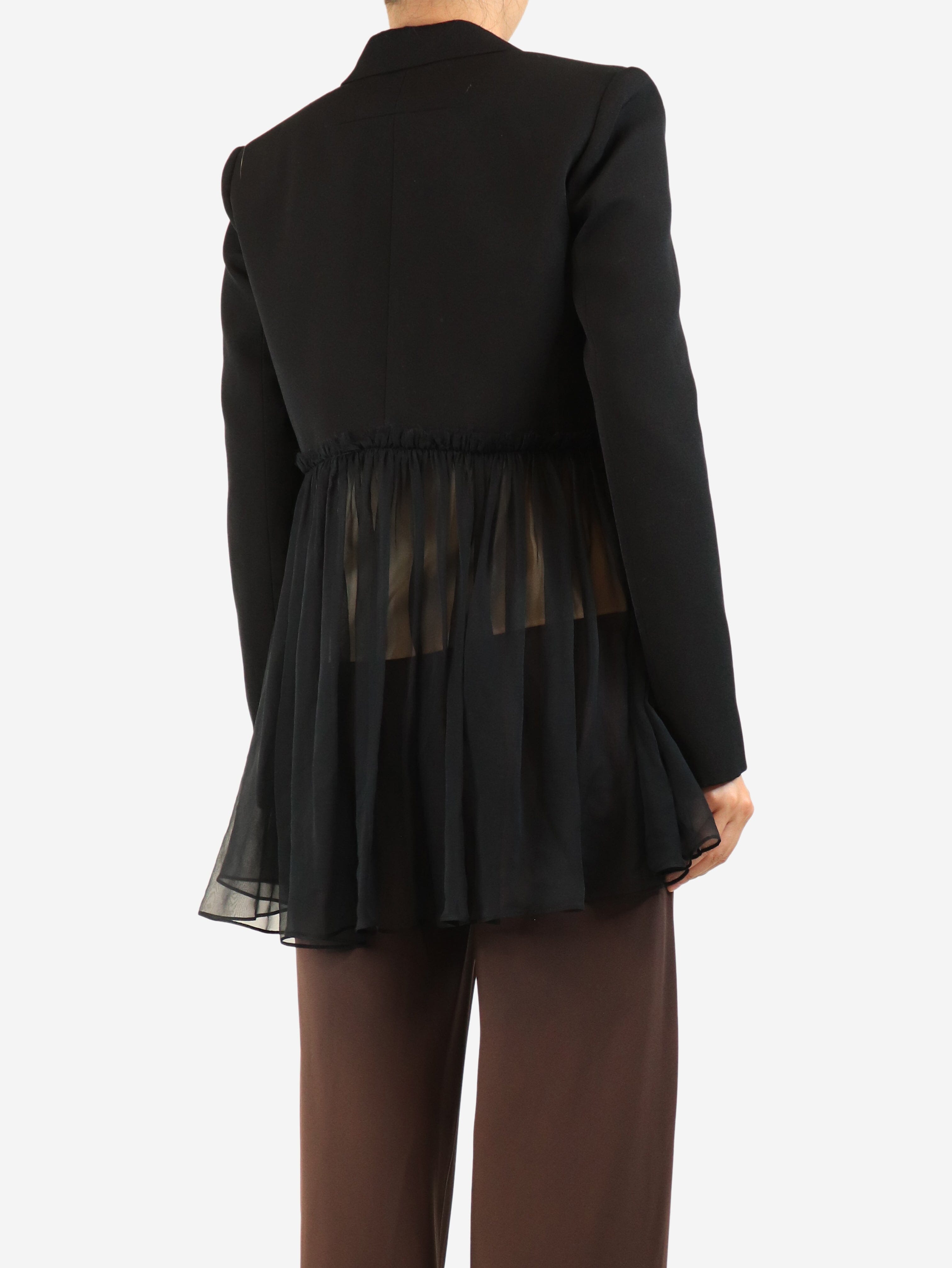 Black sheer-peplum blazer - size UK 10 Coats & Jackets Givenchy 