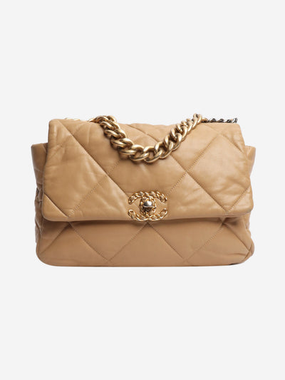 Beige 19 quilted leather flap bag Bags Chanel 