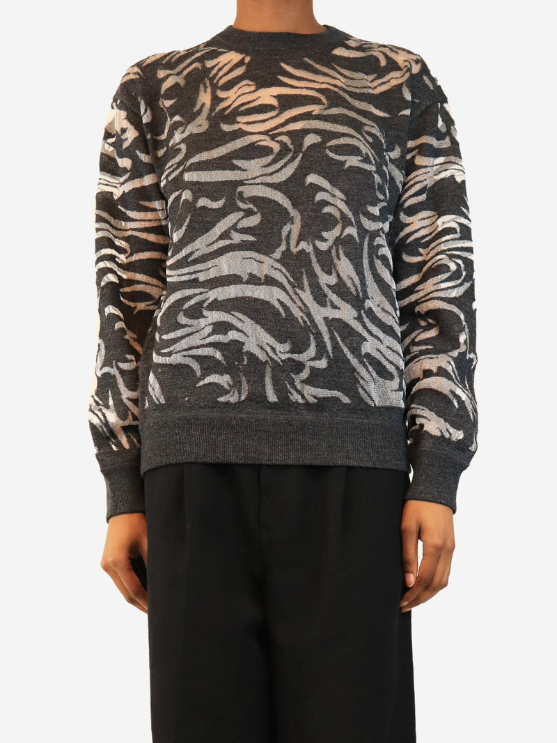 Grey jacquard sheer knit jumper - size XS Knitwear Alexander Wang 