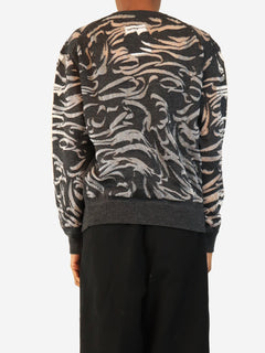 Grey jacquard sheer knit jumper - size XS Knitwear Alexander Wang 