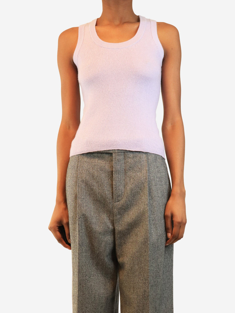 Lilac ribbed sleeveless knit tank top - size XS Knitwear Lisa Yang 