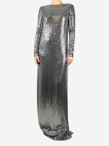 Gucci Silver sequin long-sleeved maxi dress - size S