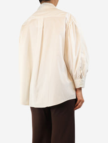 White faux-pearl embellished shirt - size UK 10 Tops Simone Rocha 