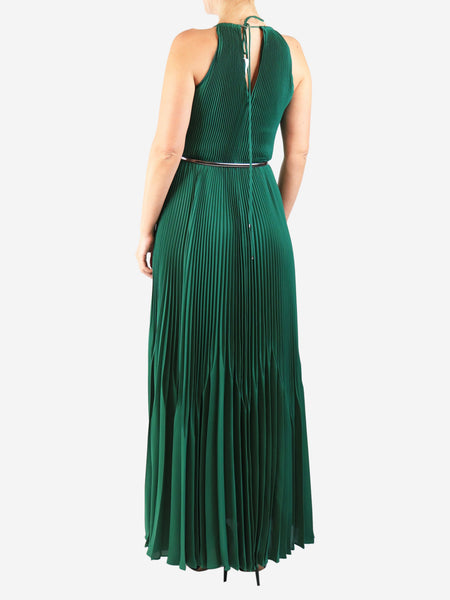 Green pleated midi dress - size alternate image