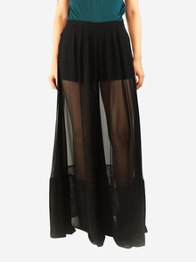 Black sheer wide-leg trousers - size UK 10 Trousers Maison Margiela 