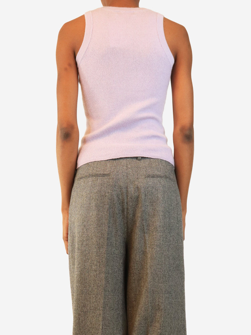 Lilac ribbed sleeveless knit tank top - size XS Knitwear Lisa Yang 