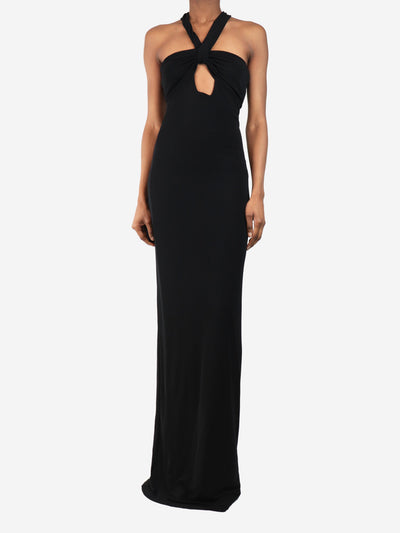Black sleeveless maxi slip dress - size UK 8 Dresses Zeynep Arcay 