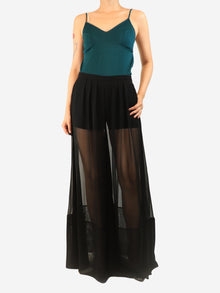 Black sheer wide-leg trousers - size UK 10 Trousers Maison Margiela 