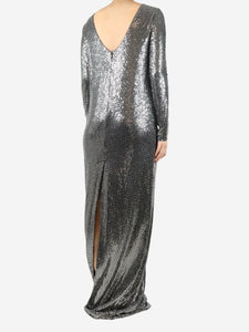 Gucci Silver sequin long-sleeved maxi dress - size S