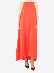 ME+EM Red sleeveless crepe midi dress - size