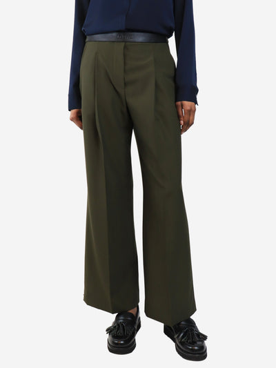 Khaki pleated trousers - size UK 8 Trousers Loewe 