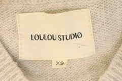 Oatmeal speckled crew-neck knit jumper - size XS Knitwear Loulou Studio 