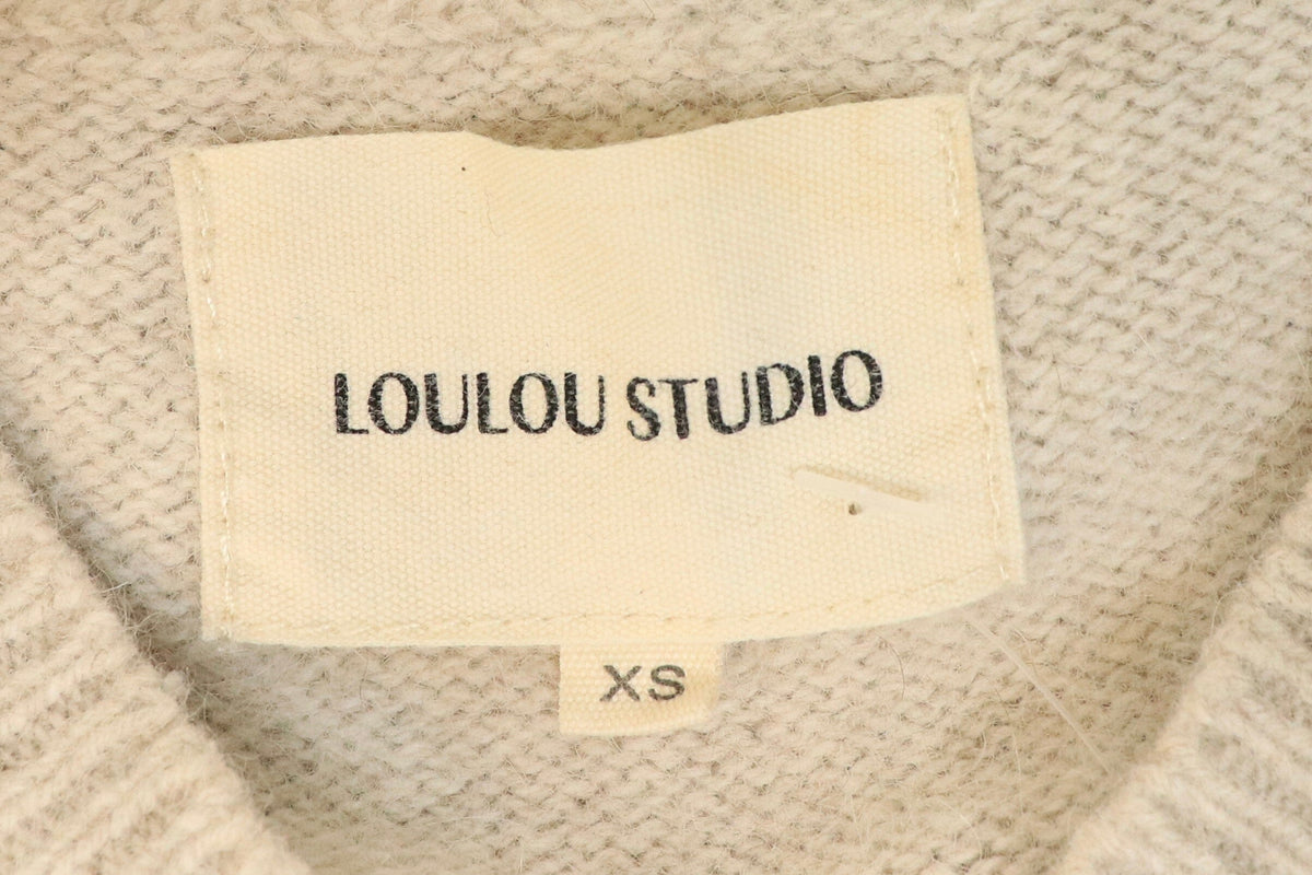 Oatmeal speckled crew-neck knit jumper - size XS Knitwear Loulou Studio 