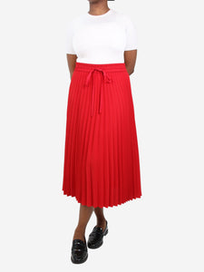 Red Valentino Red pleated elasticated waist skirt - size IT 44
