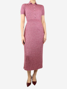 Gabriela Hearst Pink ribbed polo maxi dress - size S