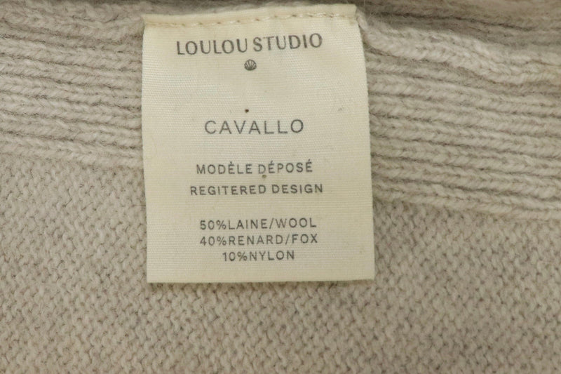 Oatmeal speckled crew-neck knit jumper - size XS Knitwear Loulou Studio 