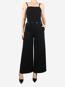 Max Mara Black Tabarin wide-leg jumpsuit - size UK 10