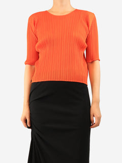 Orange pleated top - size XL Tops Issey Miyake 