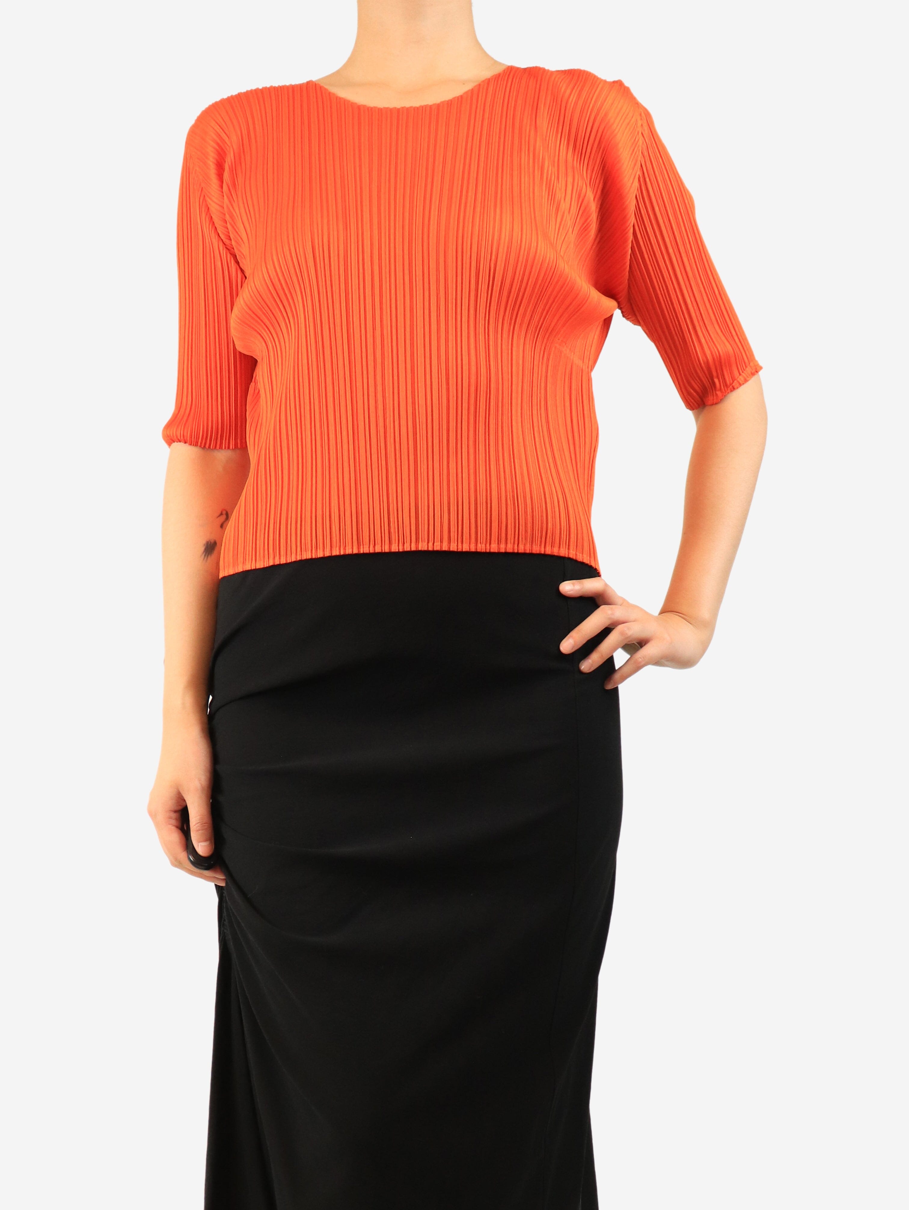 Orange pleated top - size XL Tops Issey Miyake 