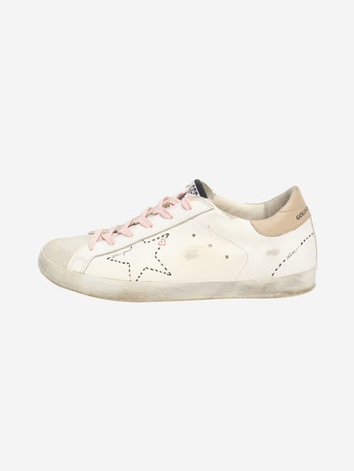 Cream leather star trainers - size EU 40 (UK 7) Trainers Golden Goose 