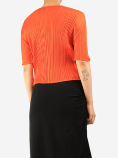 Orange pleated top - size XL Tops Issey Miyake 