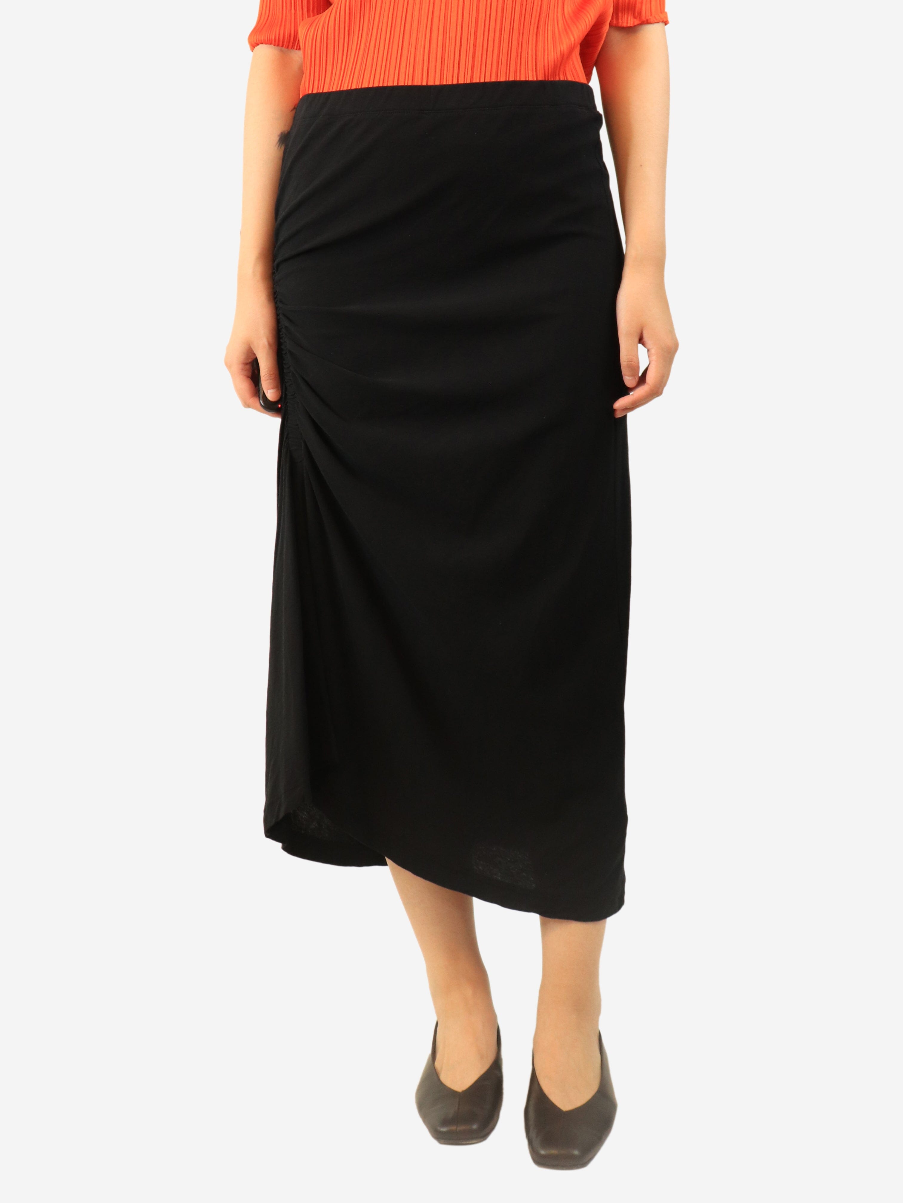 Black ruched midi skirt - size L Skirts Standard James Perse 