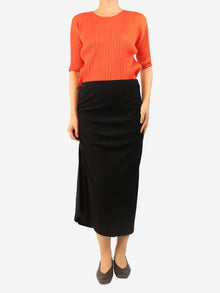 Black ruched midi skirt - size L Skirts Standard James Perse 