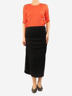 Black ruched midi skirt - size L Skirts Standard James Perse 
