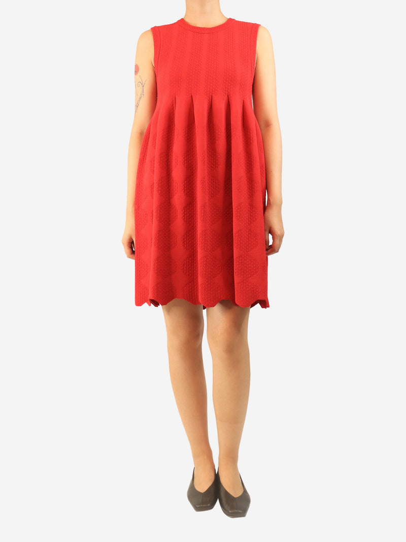 Red sleeveless knit dress - size UK 14 Dresses Alaia 