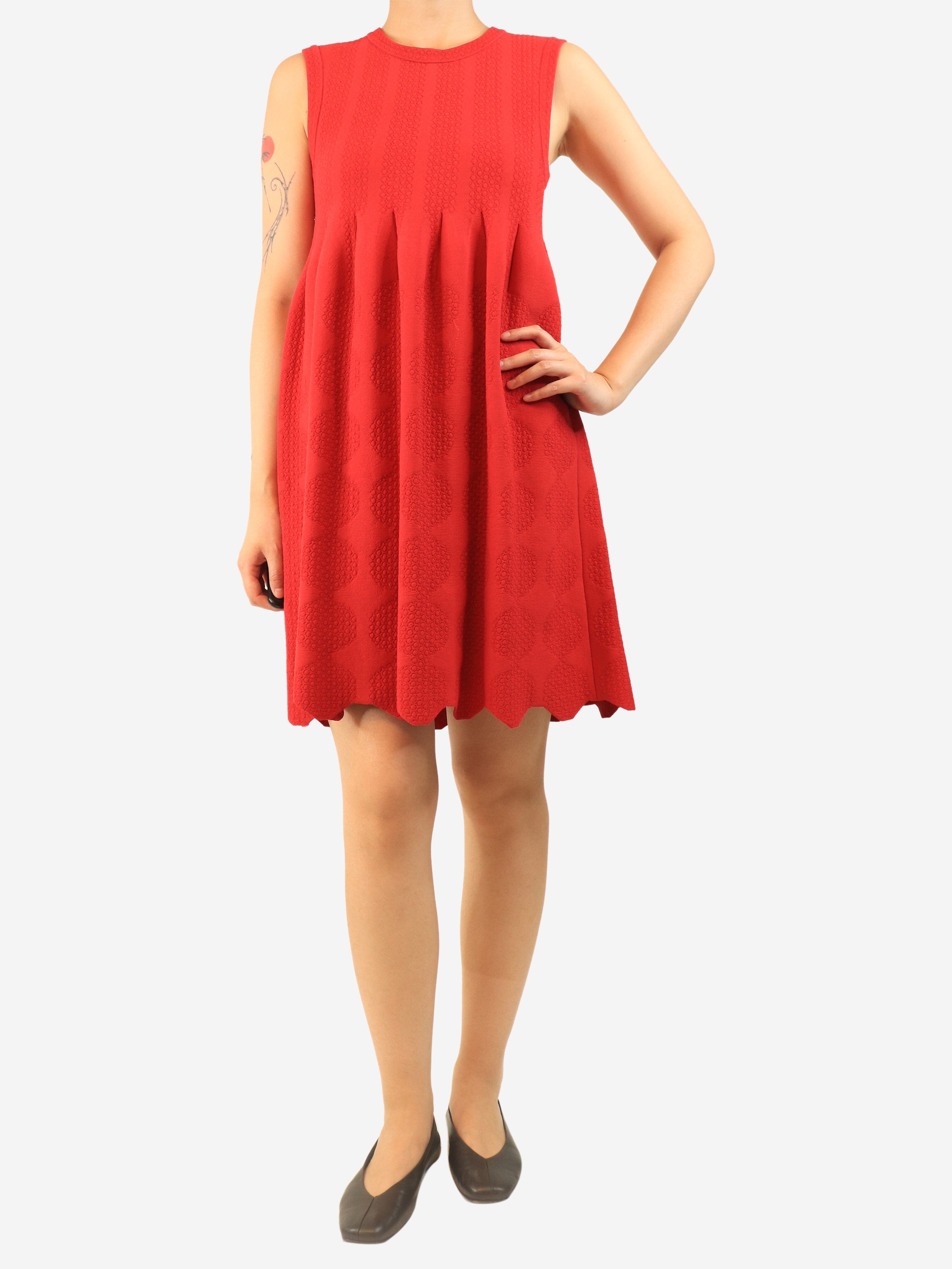 Red sleeveless knit dress - size UK 14 Dresses Alaia 