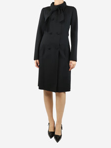 Christian Dior Black wool-blend long jacket - size UK 10