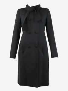 Christian Dior Black wool-blend long jacket - size UK 10