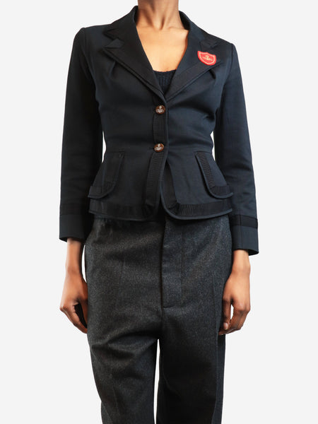 Black vintage fitted school blazer - size UK 6 product image