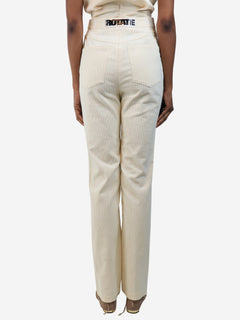 Cream straight-leg corduroy trousers - size UK 6 Trousers Rotate 