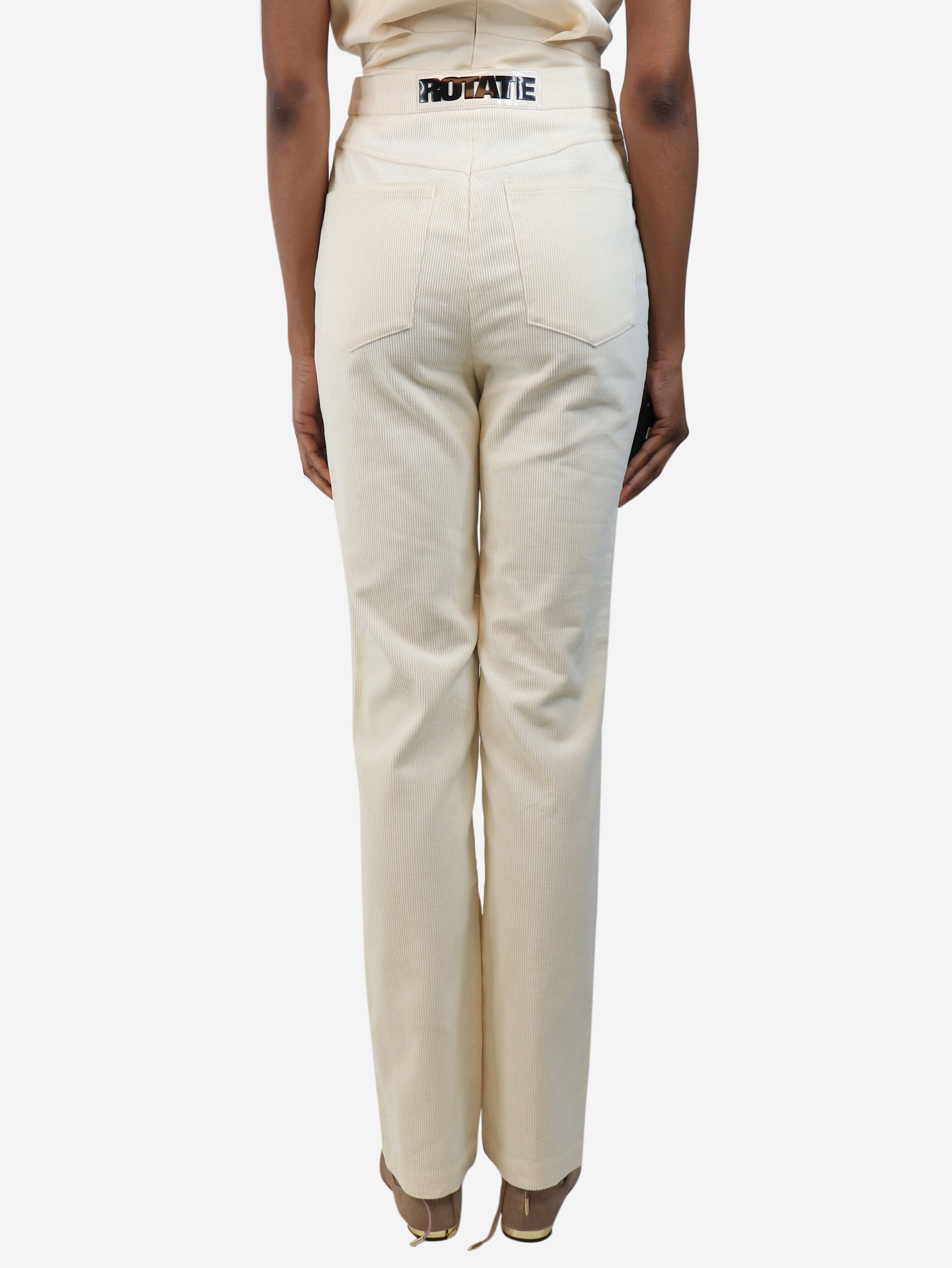 Cream straight-leg corduroy trousers - size UK 6 Trousers Rotate 