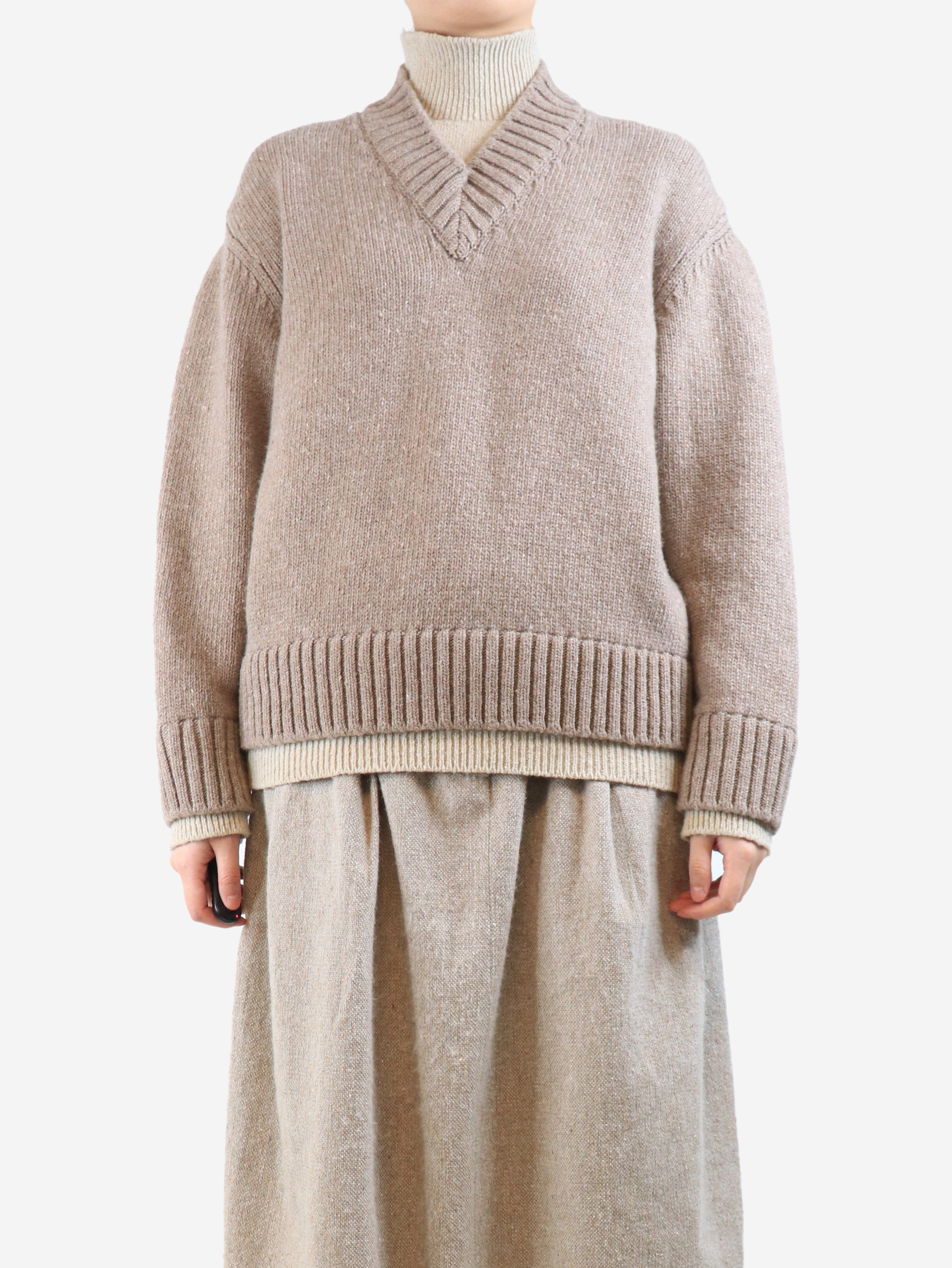 Brown chunky wool jumper - size S Knitwear Bottega Veneta 