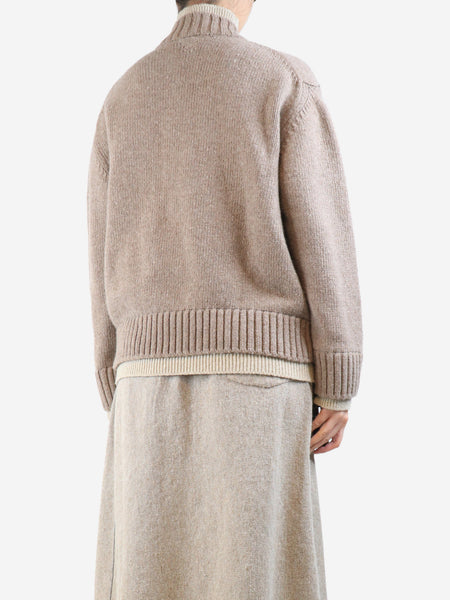 Brown chunky wool jumper - size S alternate image