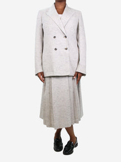 Light grey cashmere double-breasted blazer - size UK 12/14 Coats & Jackets Gabriela Hearst 