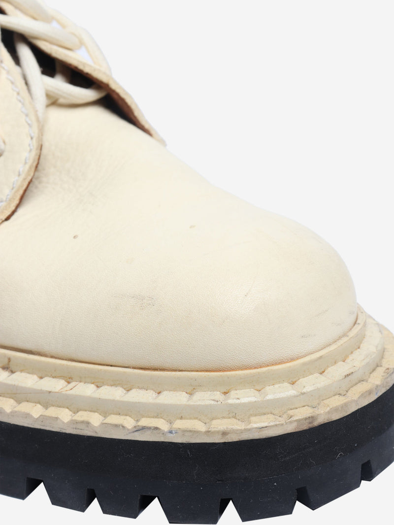 Cream lug sole combat boots - size EU 37 (UK 4) Boots Proenza Schouler 