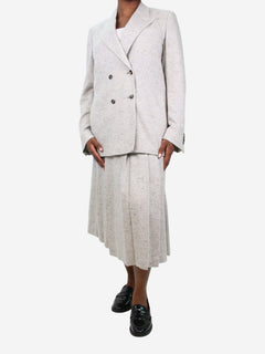 Light grey cashmere double-breasted blazer - size UK 12/14 Coats & Jackets Gabriela Hearst 