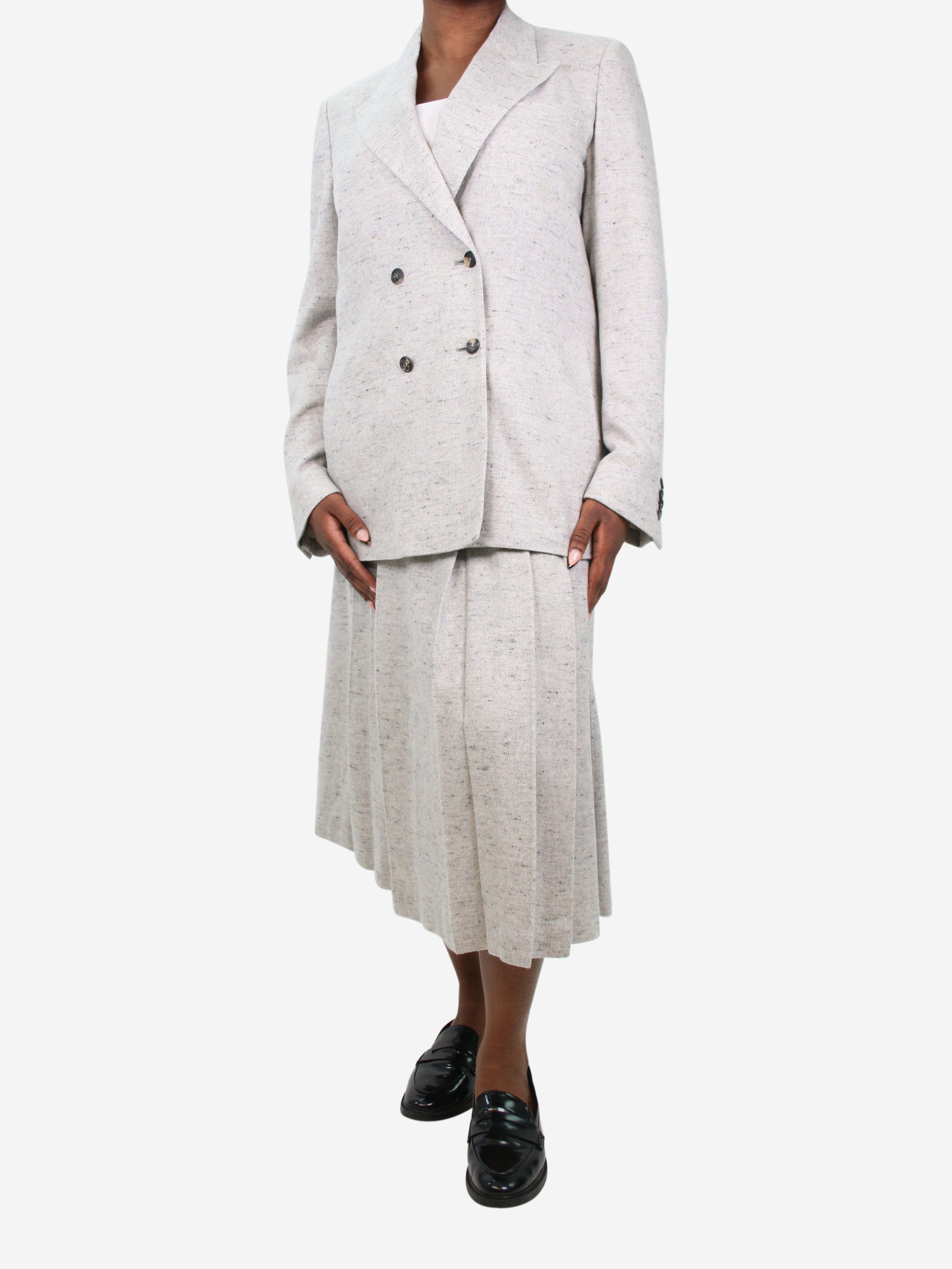 Light grey cashmere double-breasted blazer - size UK 12/14 Coats & Jackets Gabriela Hearst 