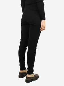 Givenchy Black high-rise ribbed fold-over leggings - size UK 10